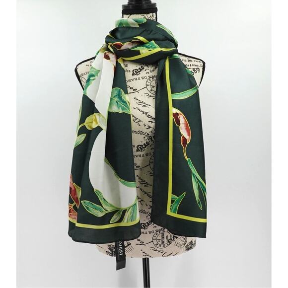 White House Black Market Accessories - WHBM Floral Oblong Scarf Autumn Leaves Shawl Wrap